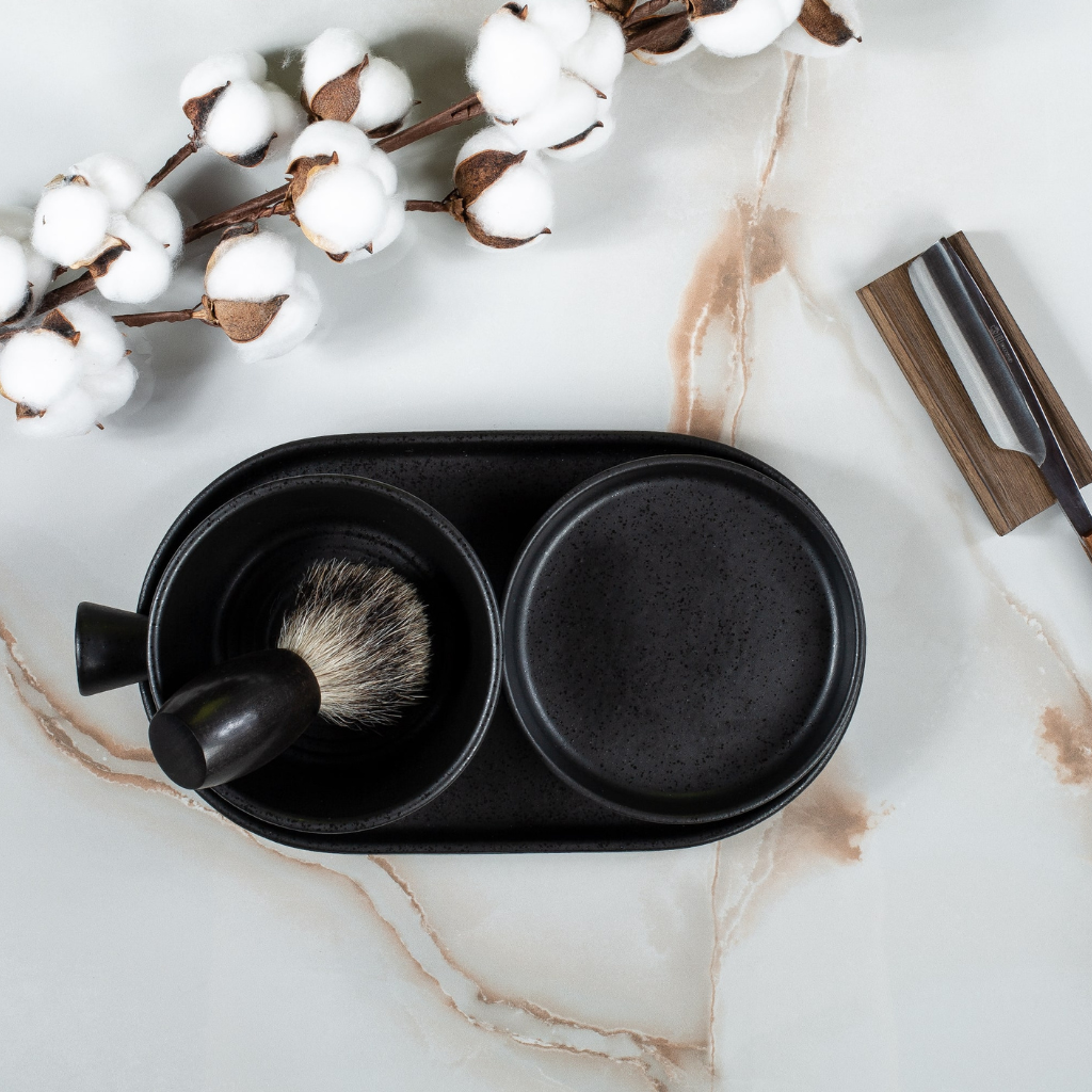 Dovo Shave Ritual Pitch Dark Shaving Bowl Set