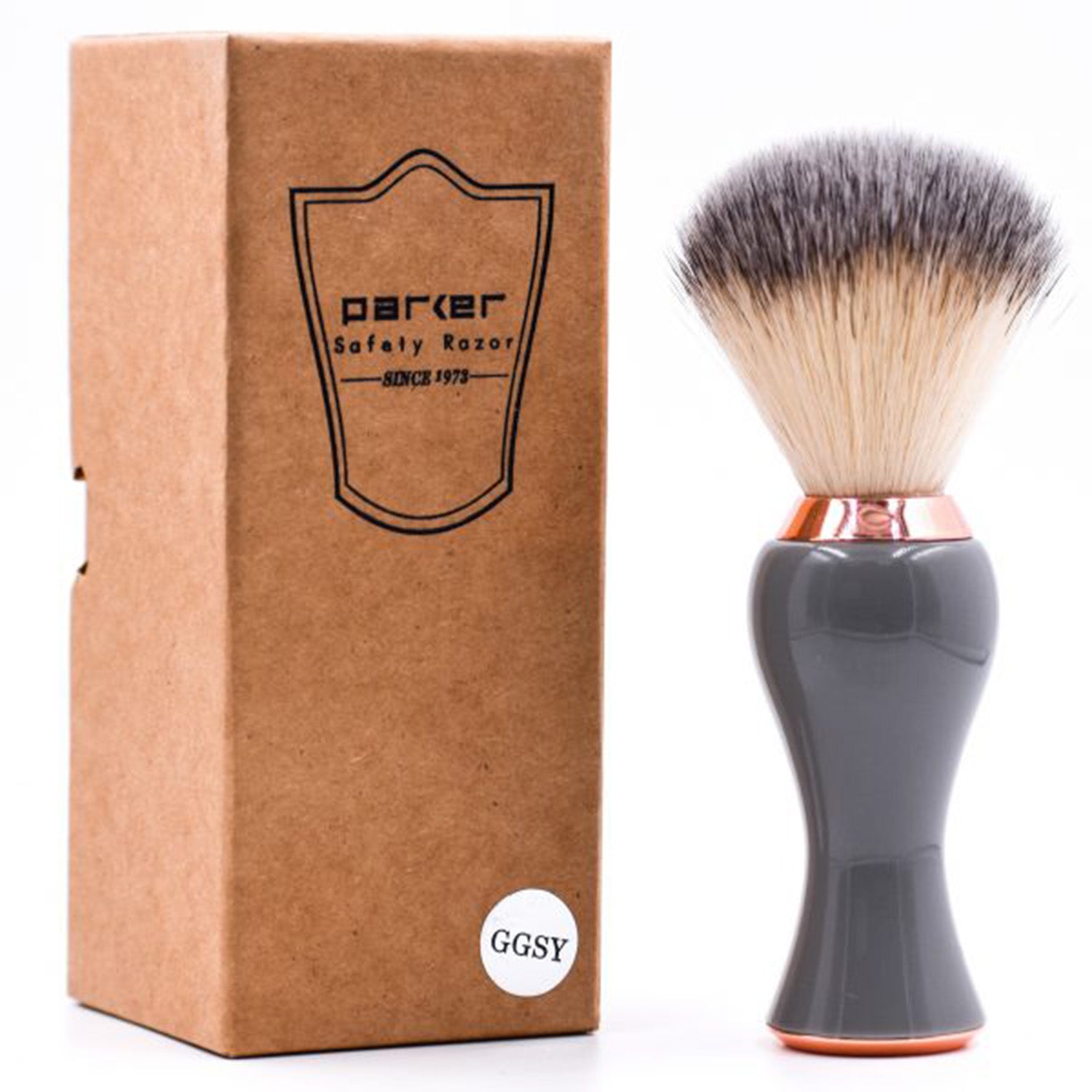 Parker Gray &amp; Rose Resin Synthetic Shaving Brush &amp; Acrylic Shaving Brush Stand