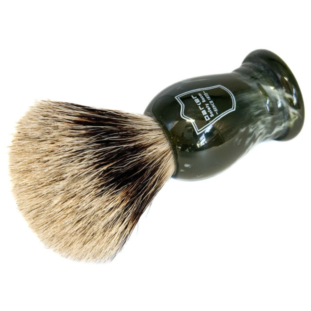 Parker Hunter Green Resin Pure Badger Shaving Brush &amp; Acrylic Shaving Brush Stand