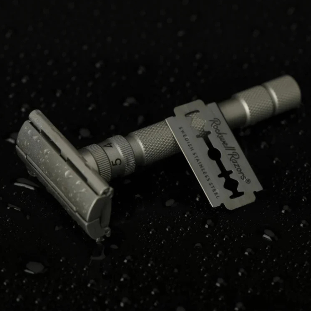 Rockwell Model T2 Adjustable Safety Razor Stainless Steel Matte Finish