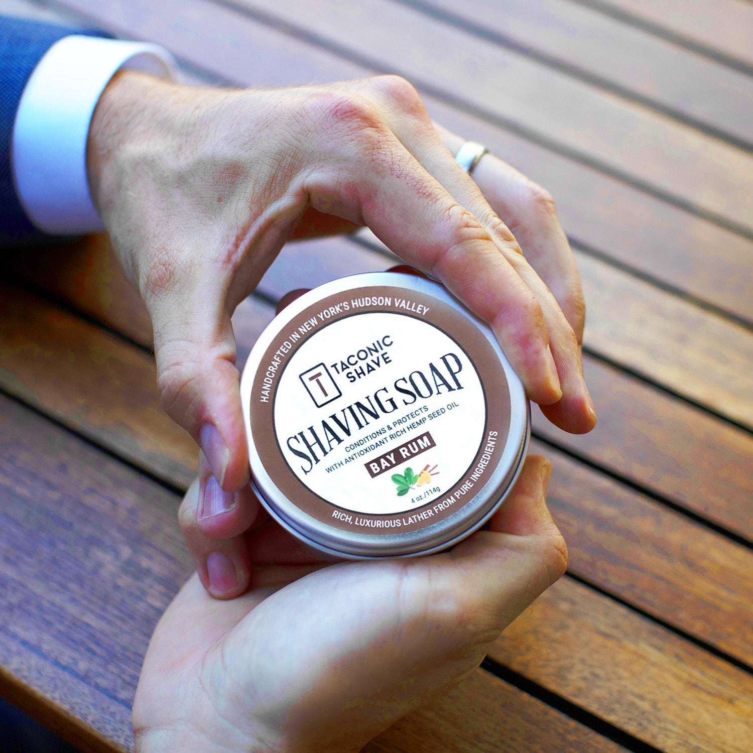 Taconic Shave Hemp &amp; Bay Rum Shaving Soap 4 oz