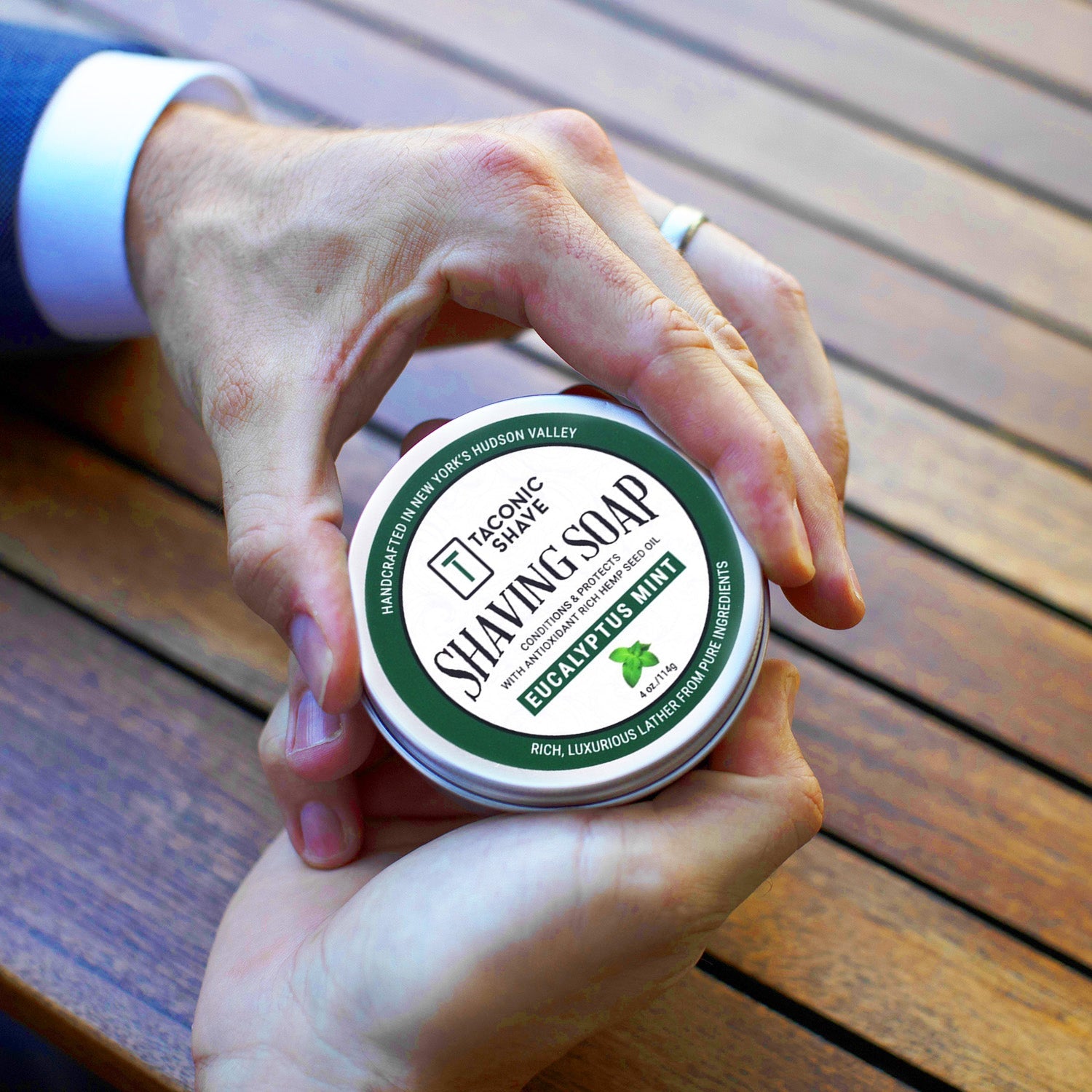 Taconic Shave Hemp &amp; Eucalyptus Mint Shaving Soap 4 oz