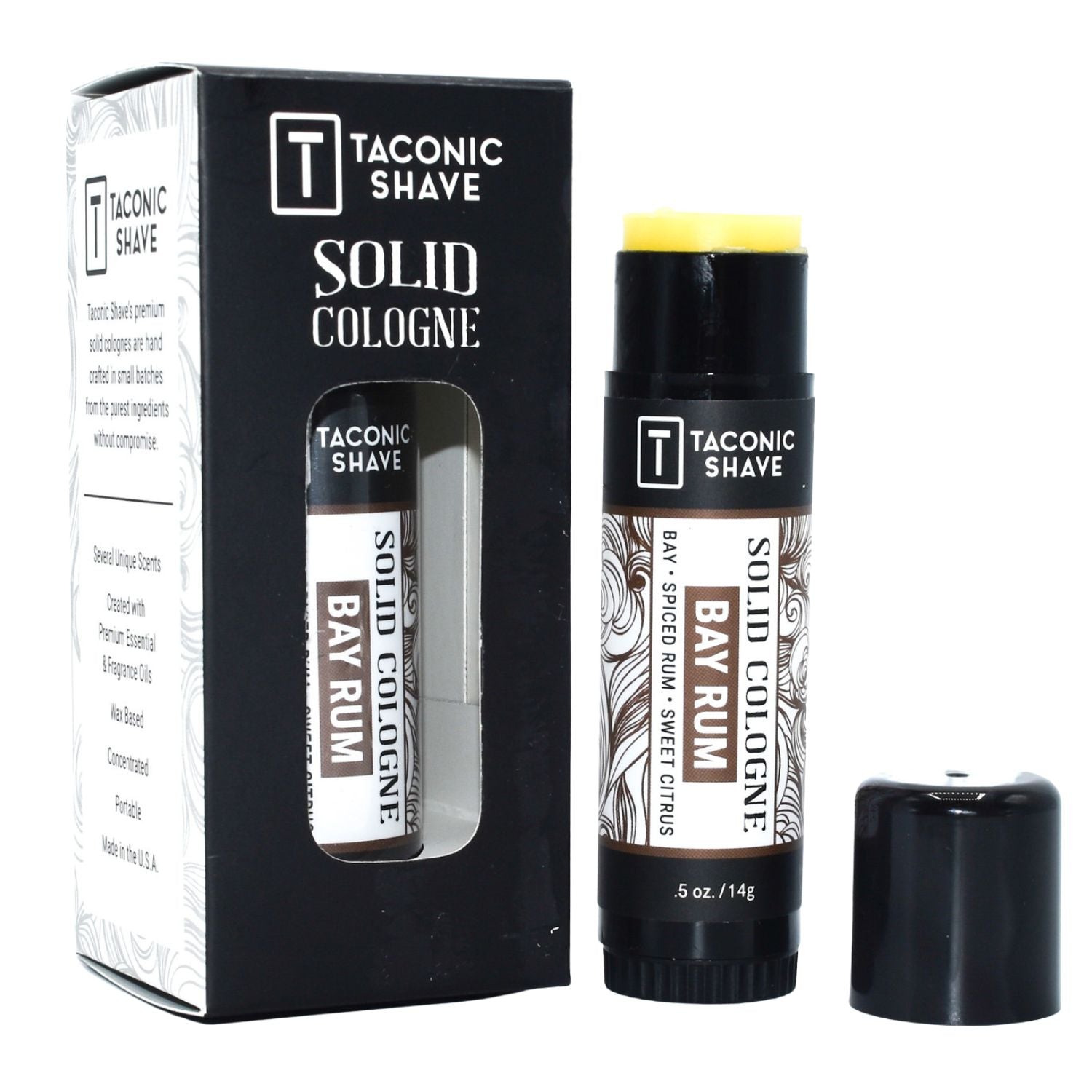 Taconic Shave Bay Rum Wax-Based Solid Cologne 0.5 oz