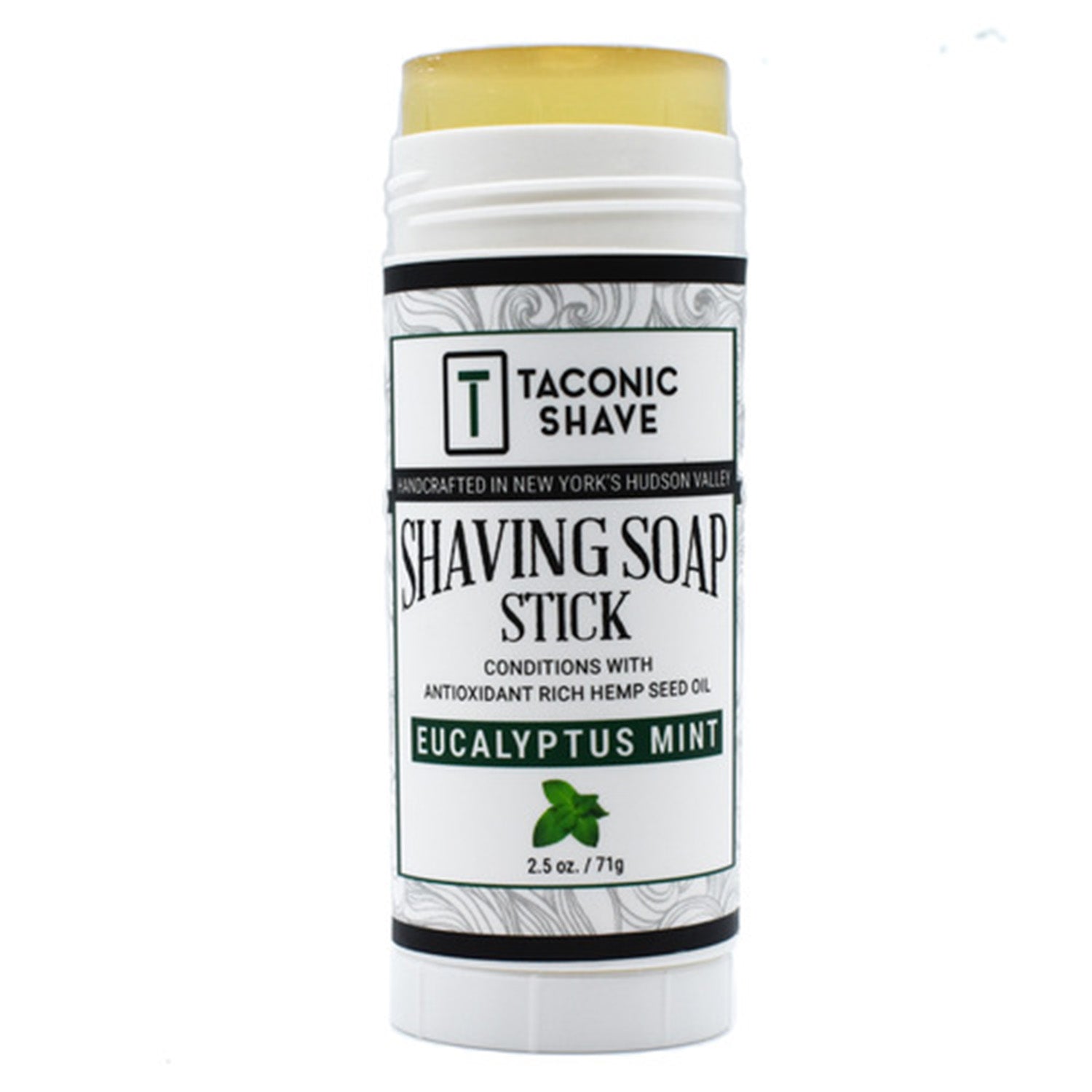 Taconic Shave Hemp &amp; Eucalyptus Mint Twist Up Shaving Soap Stick 2.5 oz
