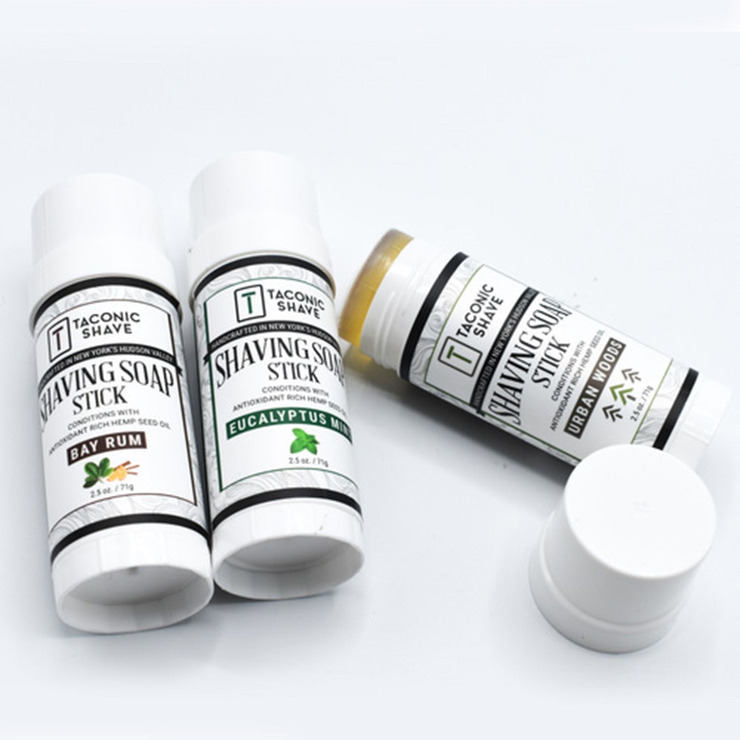 Taconic Shave Hemp &amp; Eucalyptus Mint Twist Up Shaving Soap Stick 2.5 oz