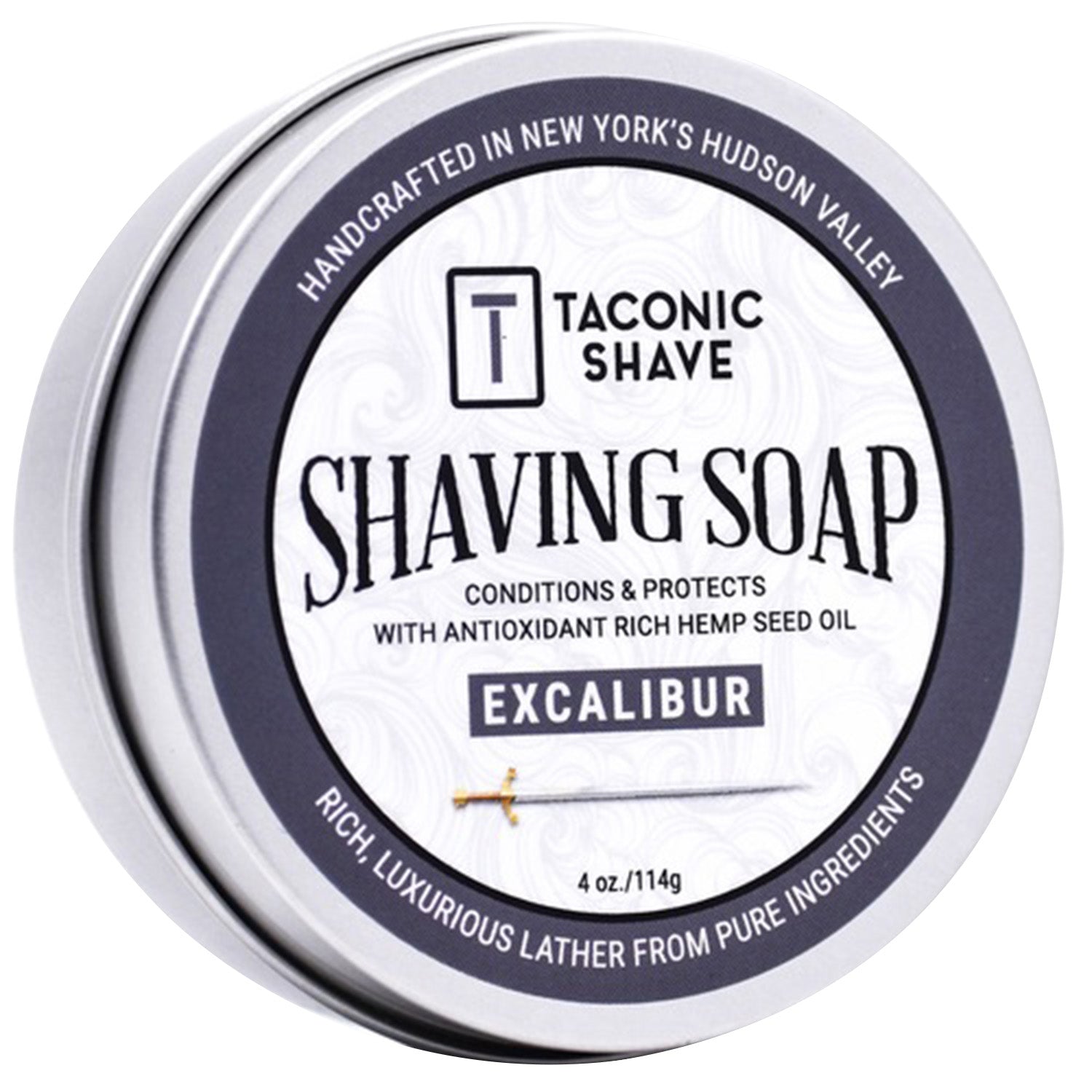 Taconic Shave Hemp &amp; Excalibur Shaving Soap 4 oz