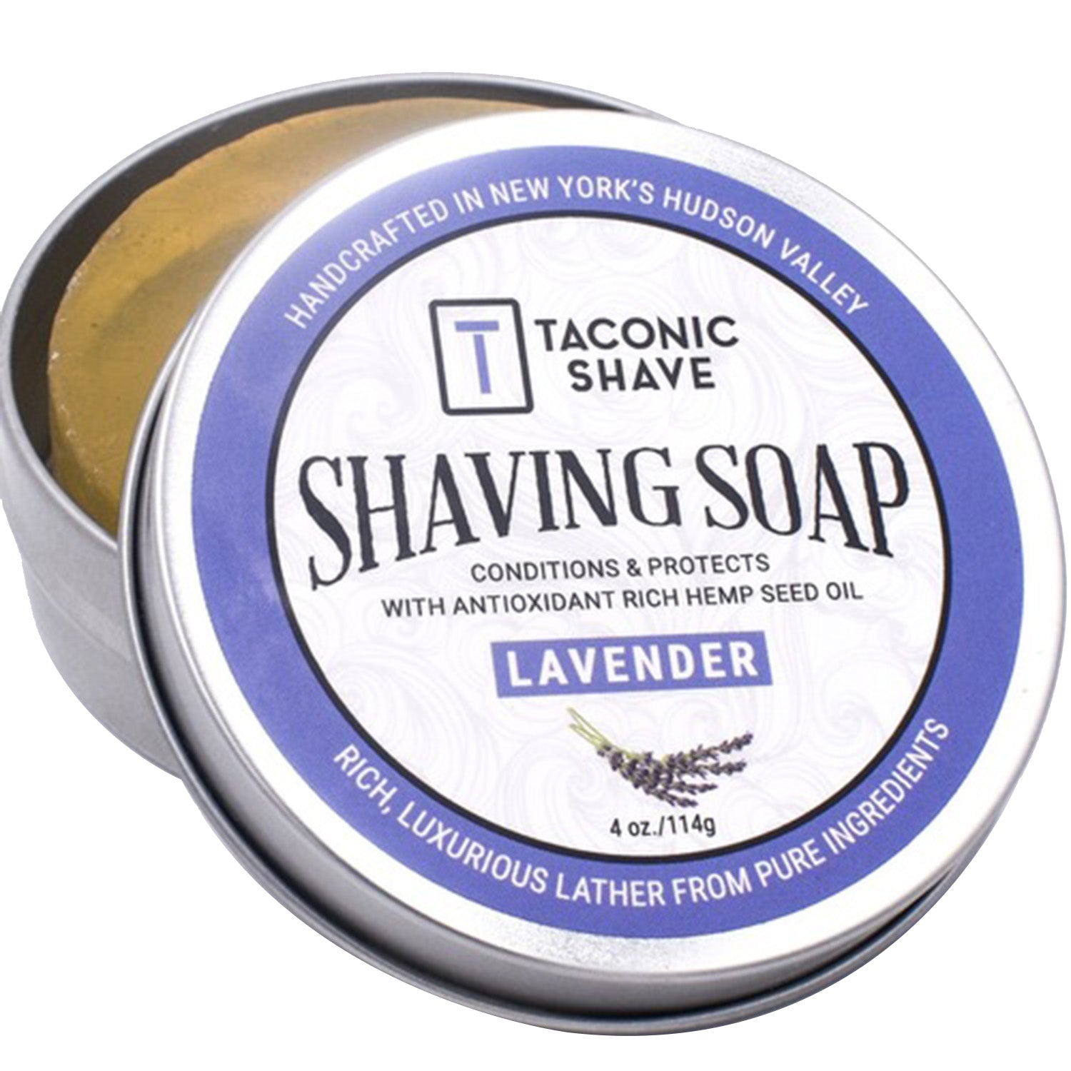 Taconic Shave Hemp &amp; Lavender Shaving Soap 4 oz