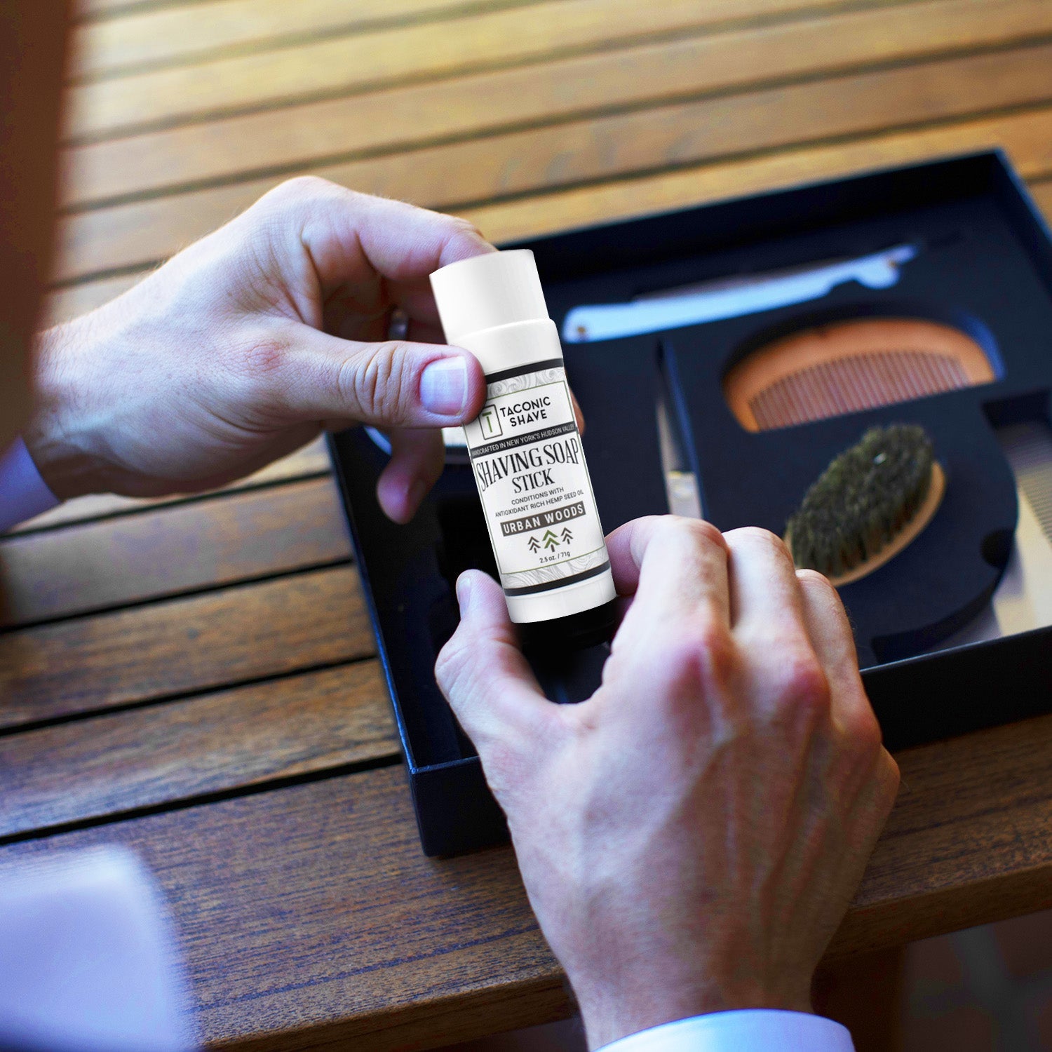 Taconic Shave Hemp &amp; Urban Woods Twist Up Shaving Soap Stick 2.5 oz