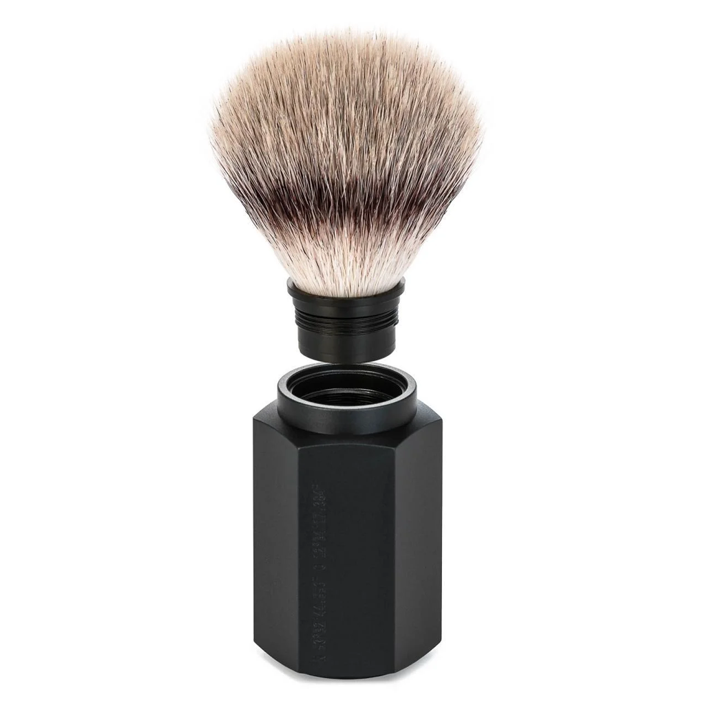Muhle Hexagon 31MHXGGRAPHITE Silvertip Fibre Shaving Brush