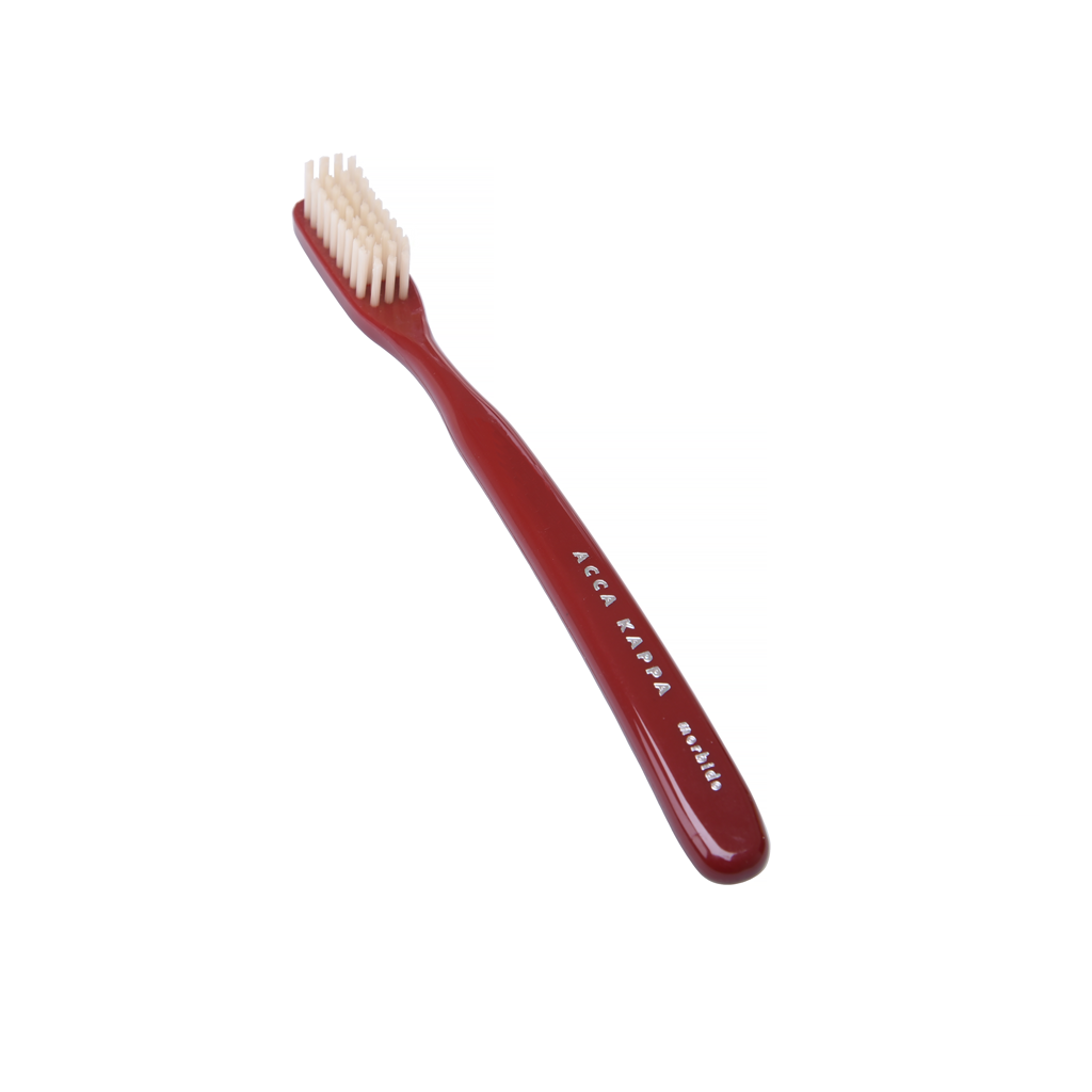 Acca Kappa Soft Burgundy Vintage Toothbrush with Nylon Bristles