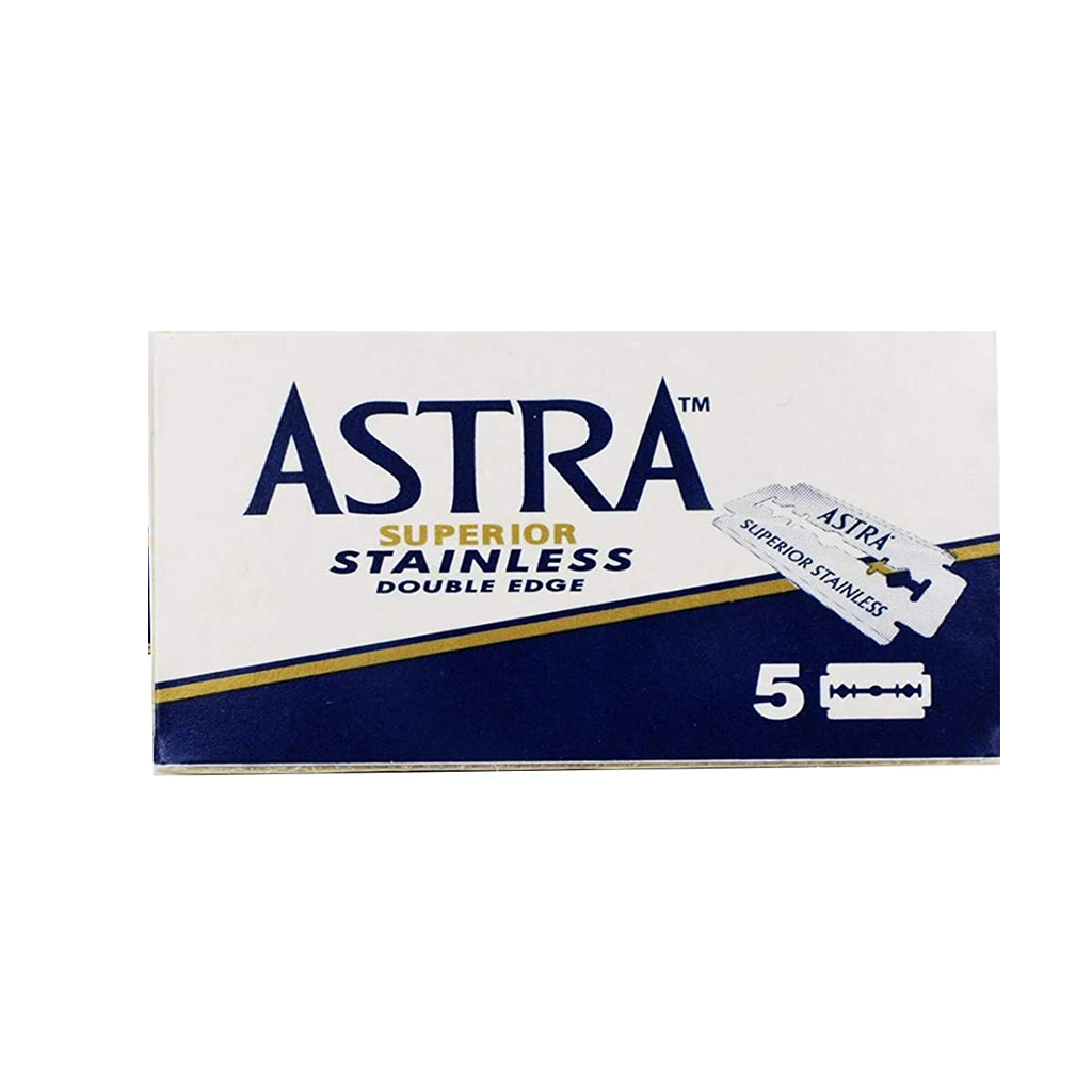 Astra &#39;Blue&#39; Superior Stainless Double Edge Razor 5 Pack