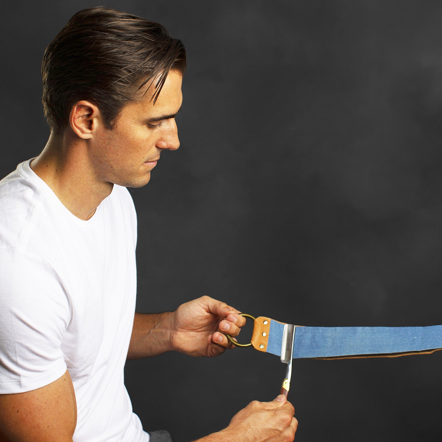 Naked Armor 2.5 Inch Black Blue Eel Strop.