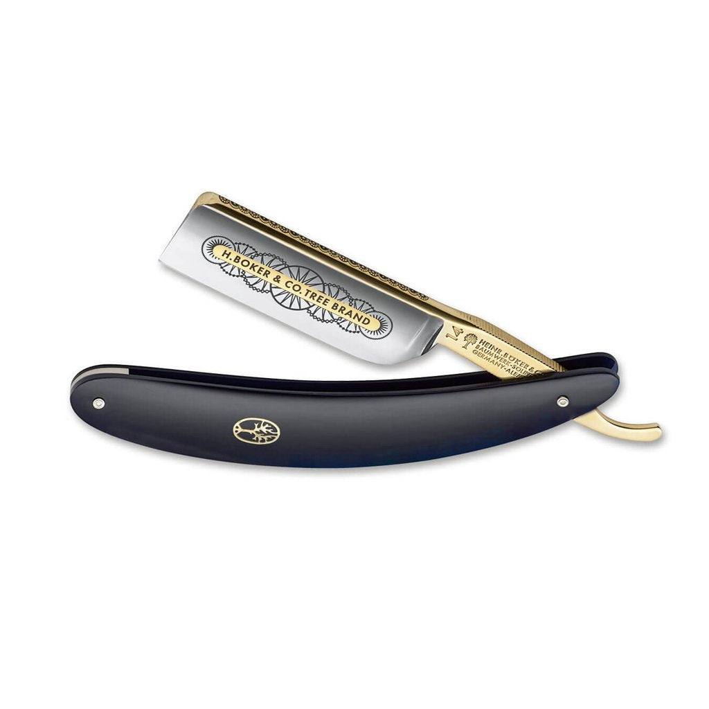 Boker 14er Square Point 8/8&quot; Carbon Steel Straight Razor