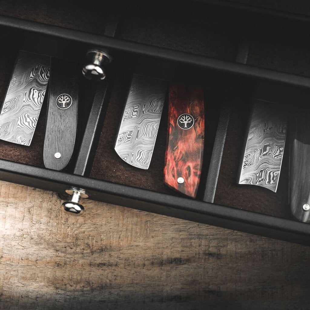 Boker Damascus Ebony Square Point 6/8" Straight Razor