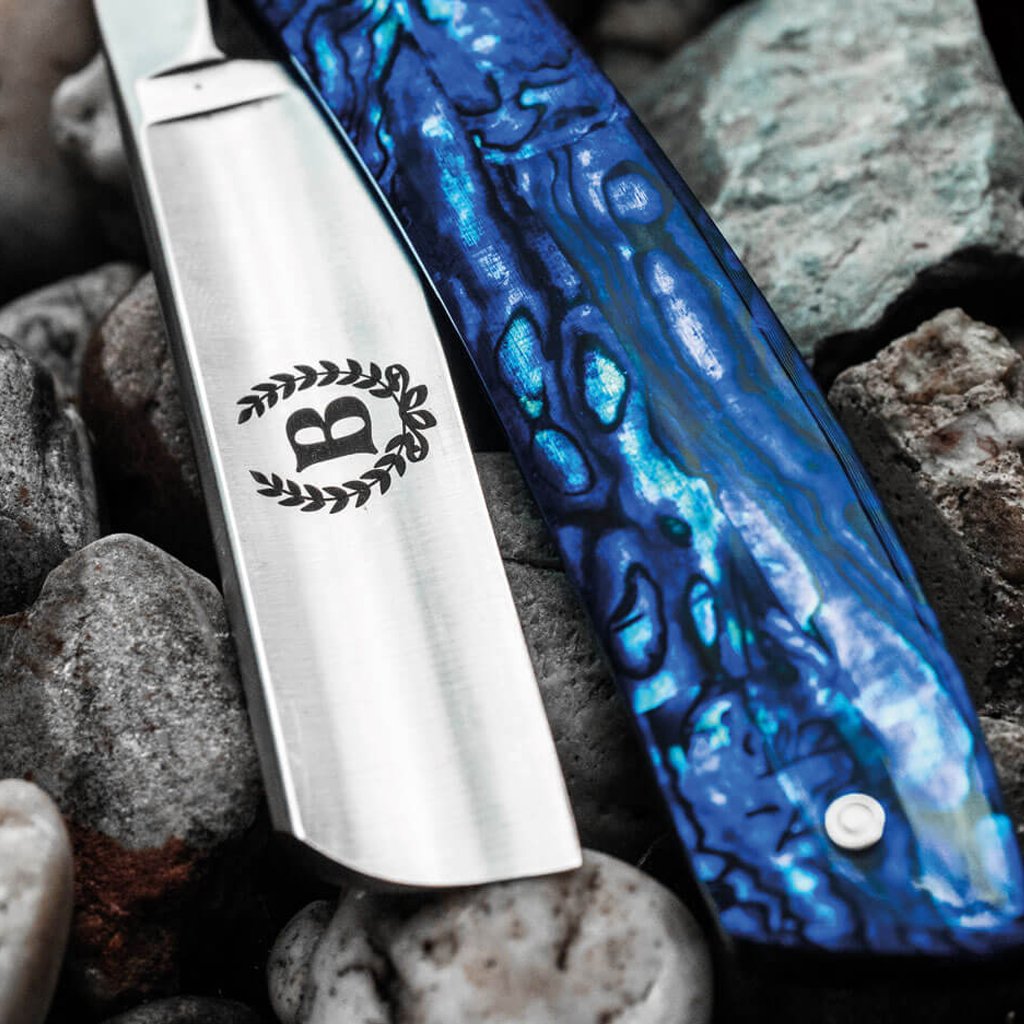 Boker Paua Abalone French Point 5/8&quot; O1 Straight Razor
