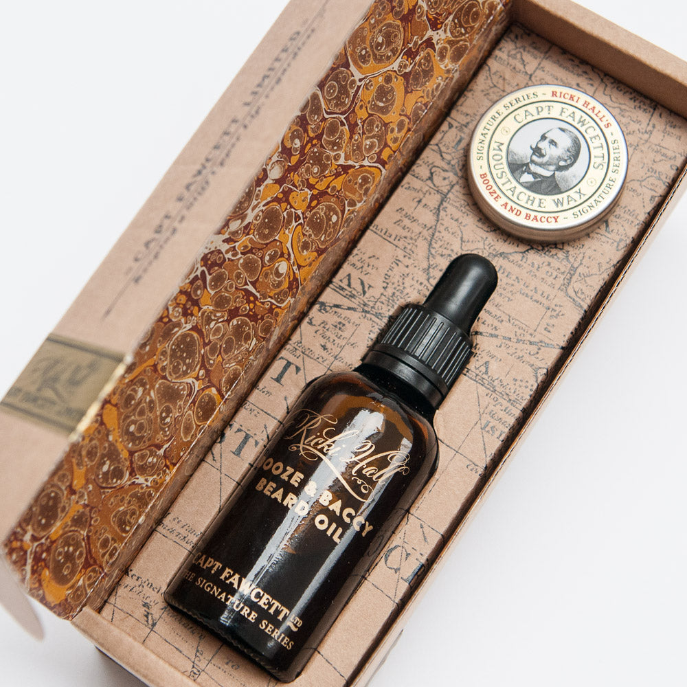Captain Fawcett Ricki Hall Gift Box (Wax &amp; Beard Oil).