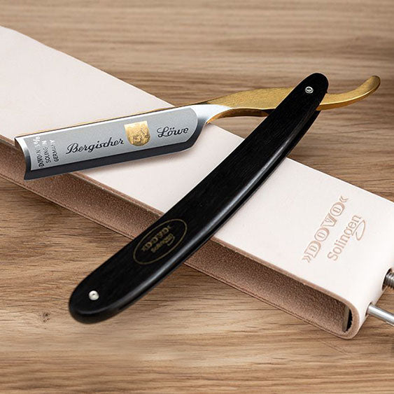 Dovo Bergischer Lowe Straight Razor 6/8&quot; Ebony Handle Spanish Point.