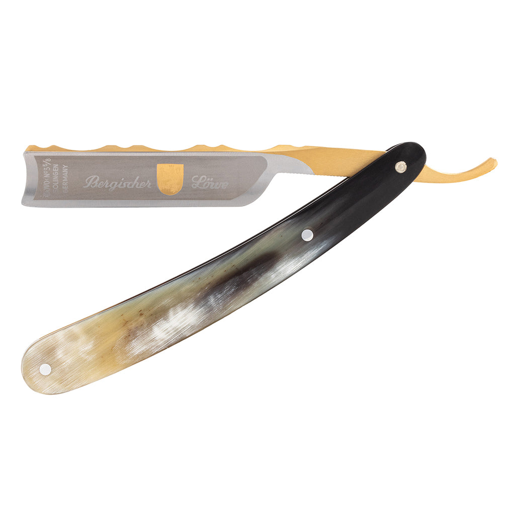 Dovo Bergischer Lowe Straight Razor 5/8&quot; African Cowhorn Handle Spanish Point.