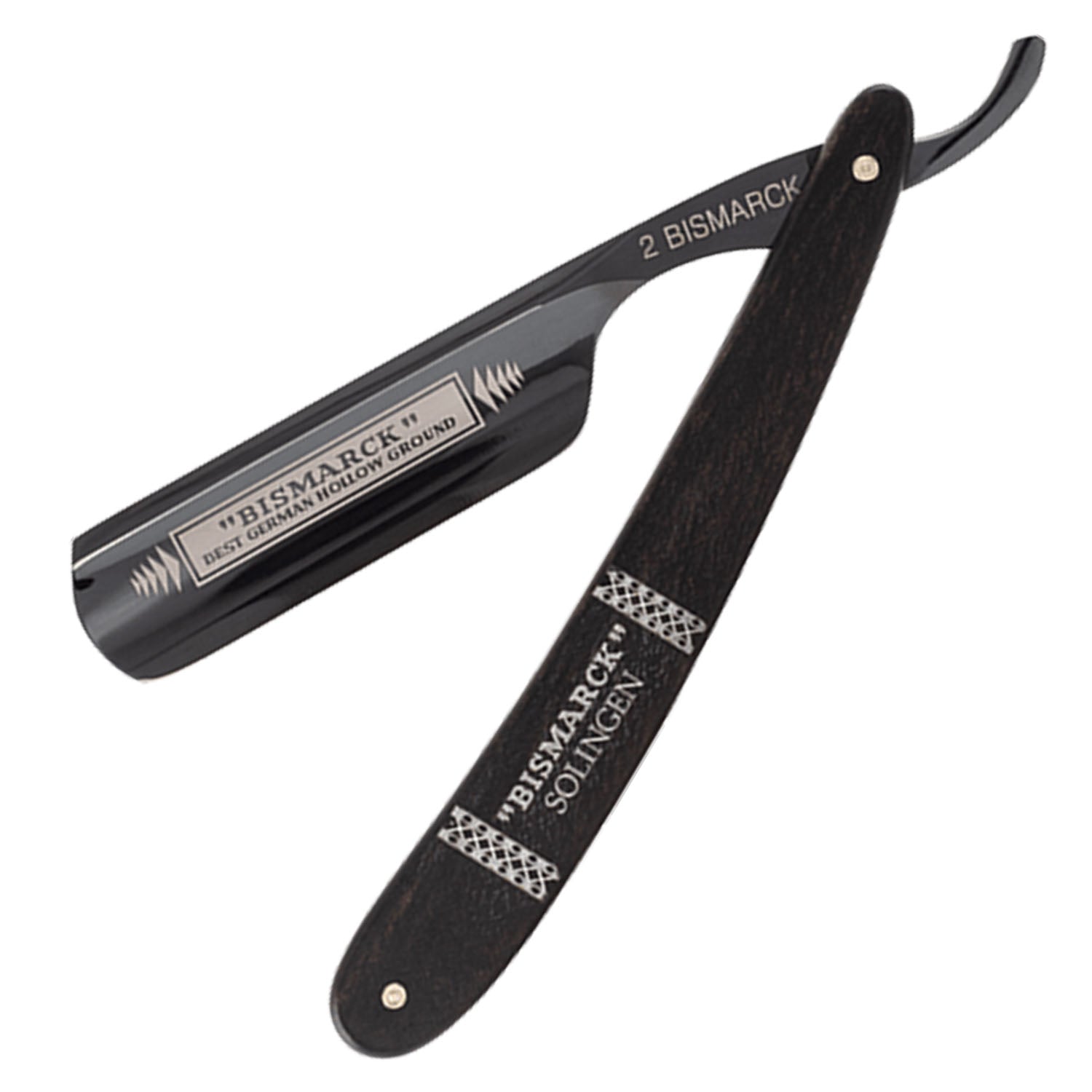 Dovo Bismarck 26830 Straight Razor 6/8&quot; Round Point Ebony Wood Handle Carbon Steel.