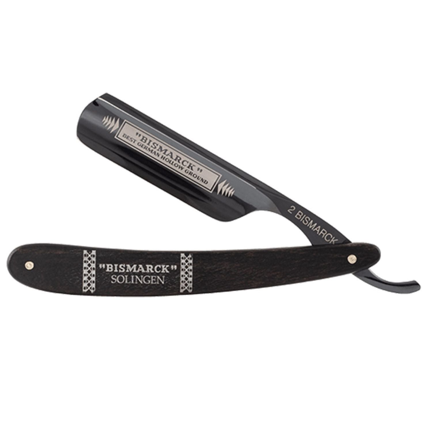 Dovo Bismarck 26830 Straight Razor 6/8&quot; Round Point Ebony Wood Handle Carbon Steel.