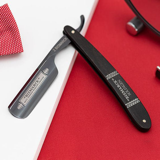 Dovo Bismarck 26830 Straight Razor 6/8&quot; Round Point Ebony Wood Handle Carbon Steel.