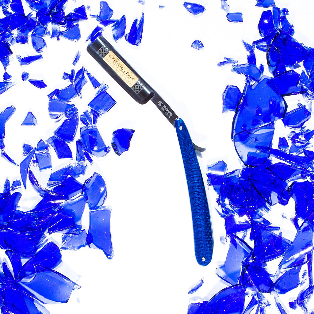 Dovo Facharbeit Straight Razor 6/8&quot; Blue Acrylic Stainless Steel.