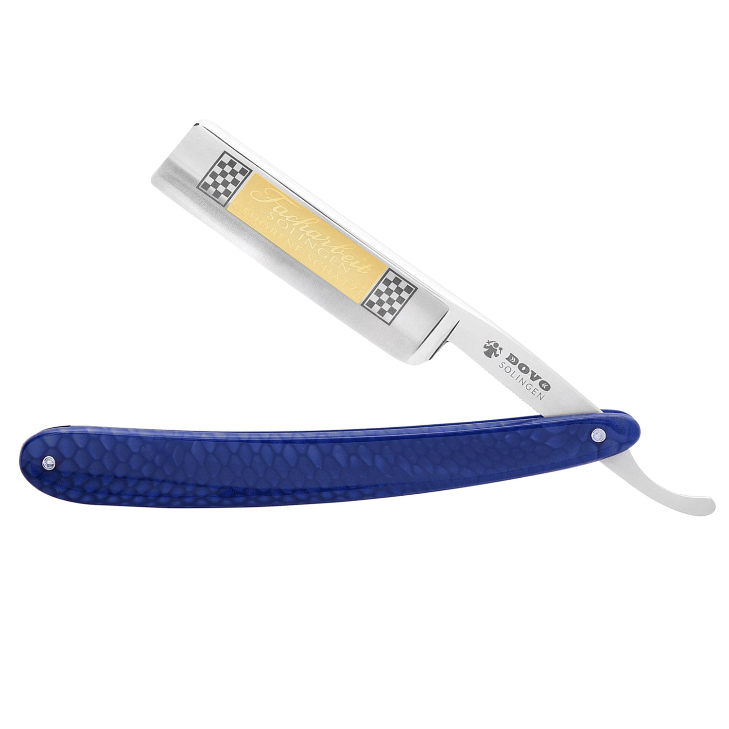 Dovo Facharbeit Straight Razor 6/8&quot; Blue Acrylic Stainless Steel.
