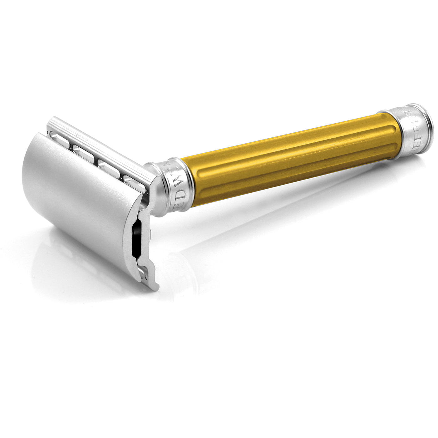 Edwin Jagger 3ONE6 Stainless Steel Grooved Safety Razor (Yellow).