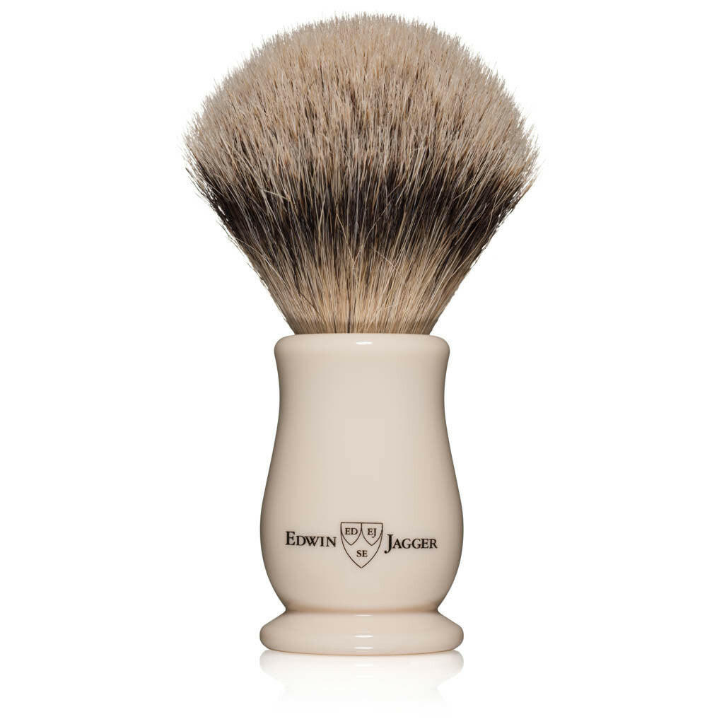 Edwin Jagger Chatsworth Imitation Ivory Silvertip Badger Shaving Brush
