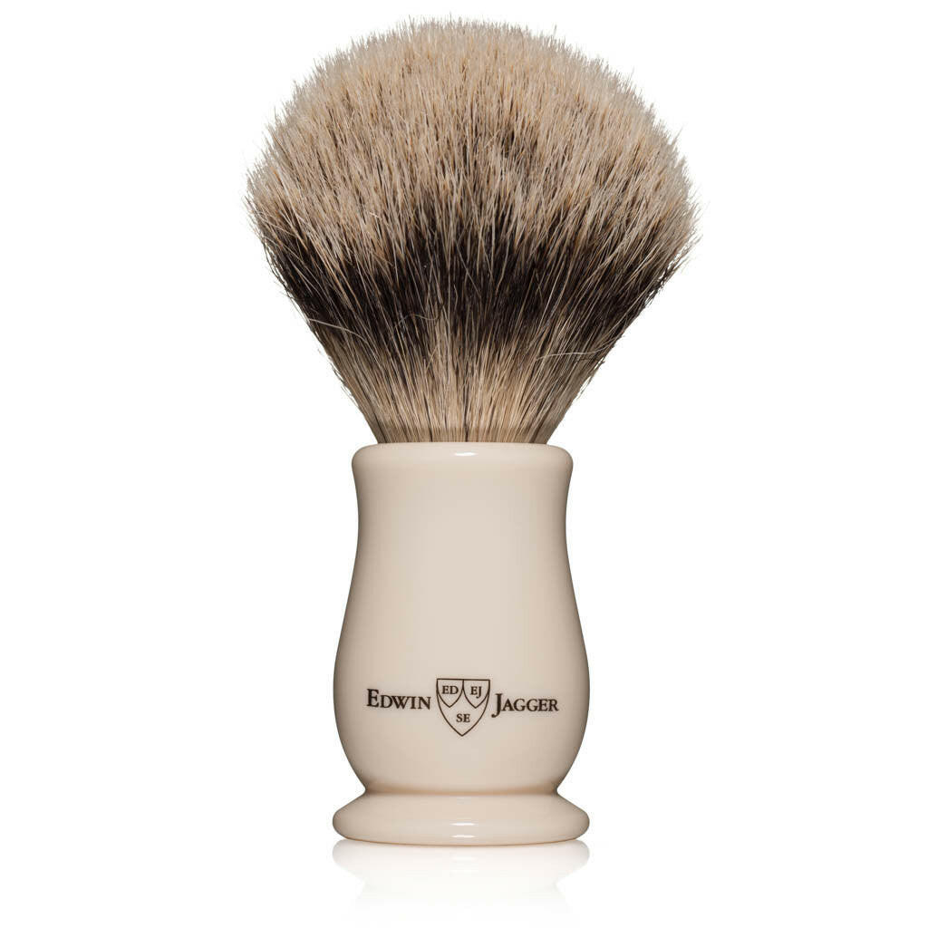 Edwin Jagger Chatsworth Imitation Ivory Super Badger Shaving Brush