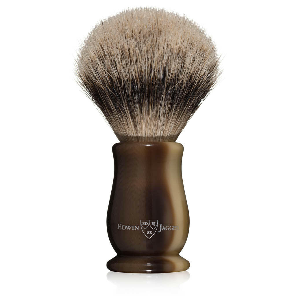 Edwin Jagger Chatsworth Imitation Light Horn Silvertip Badger Shaving Brush