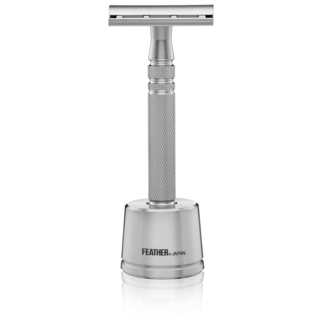 Feather AS-D2S All Stainless Razor Double Edge Safety Razor With Stand