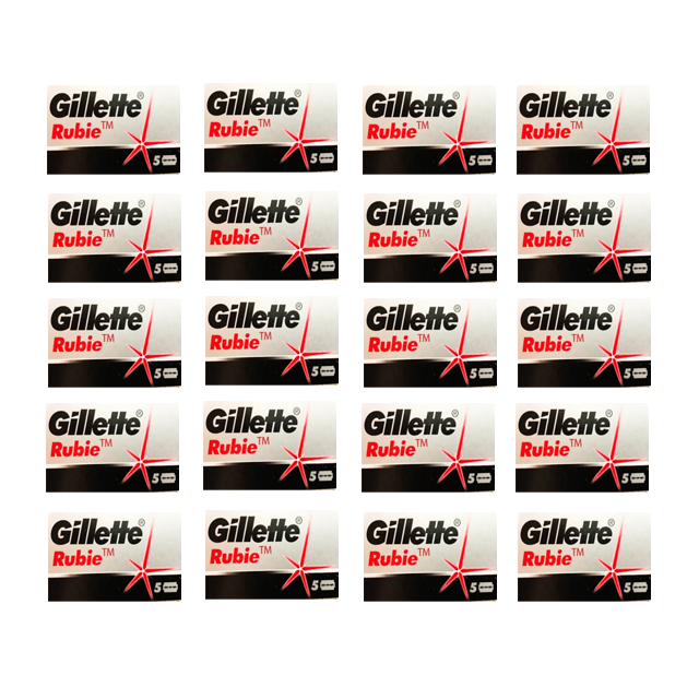 Gillette Rubie Platinum Safety Razor Blades (100 Pack).