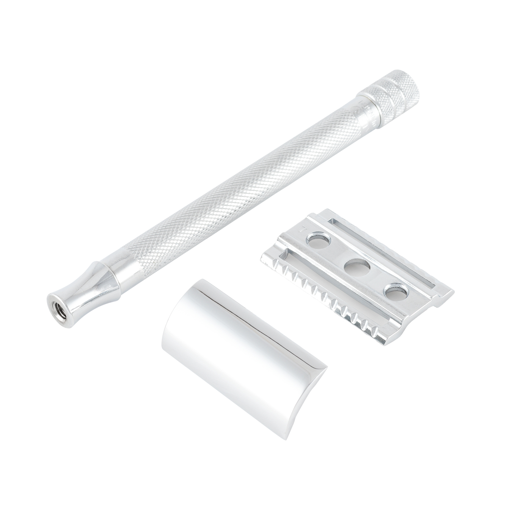 Merkur 24C Extra Long Handled Chrome Double Edge Safety Razor