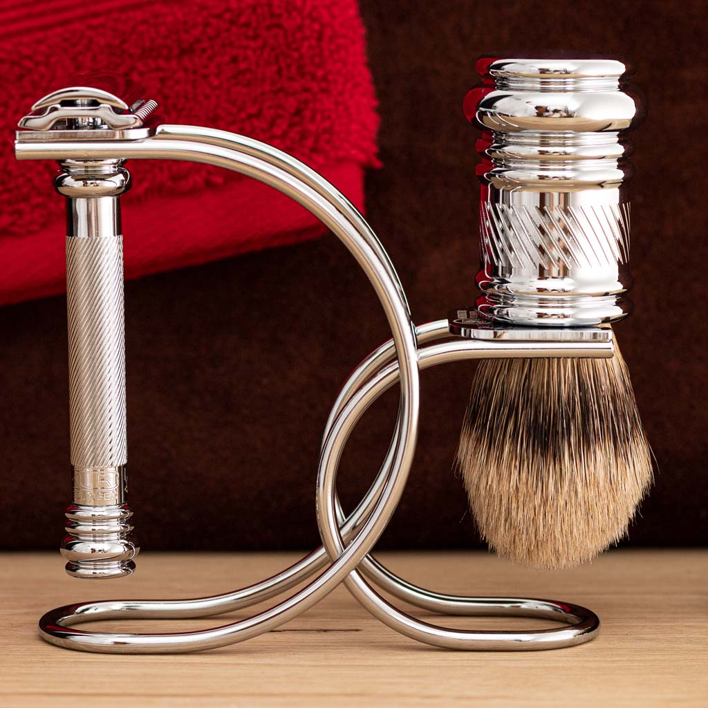 Merkur HD Long Barber Pole 3-Piece Double Edge Safety Razor Set