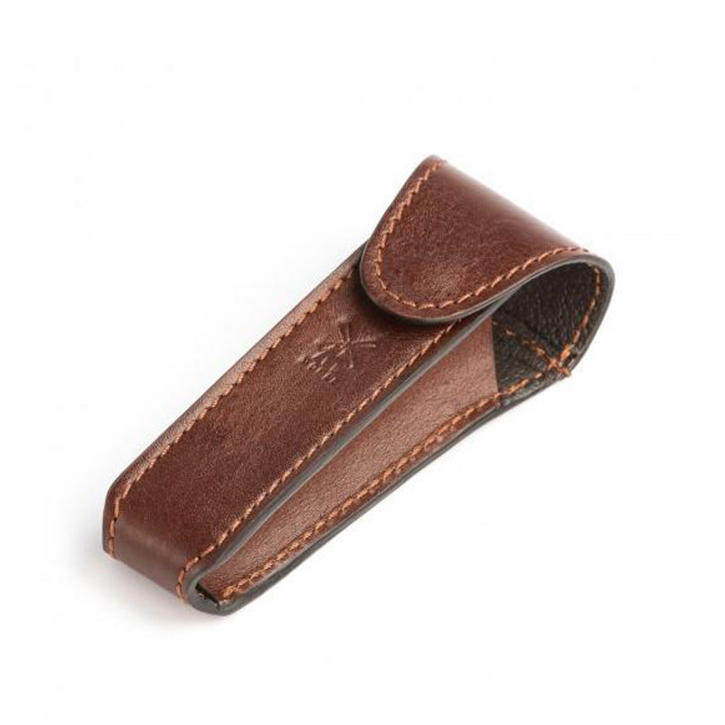 Muhle Brown Leather Safety Razor Travel Pouch