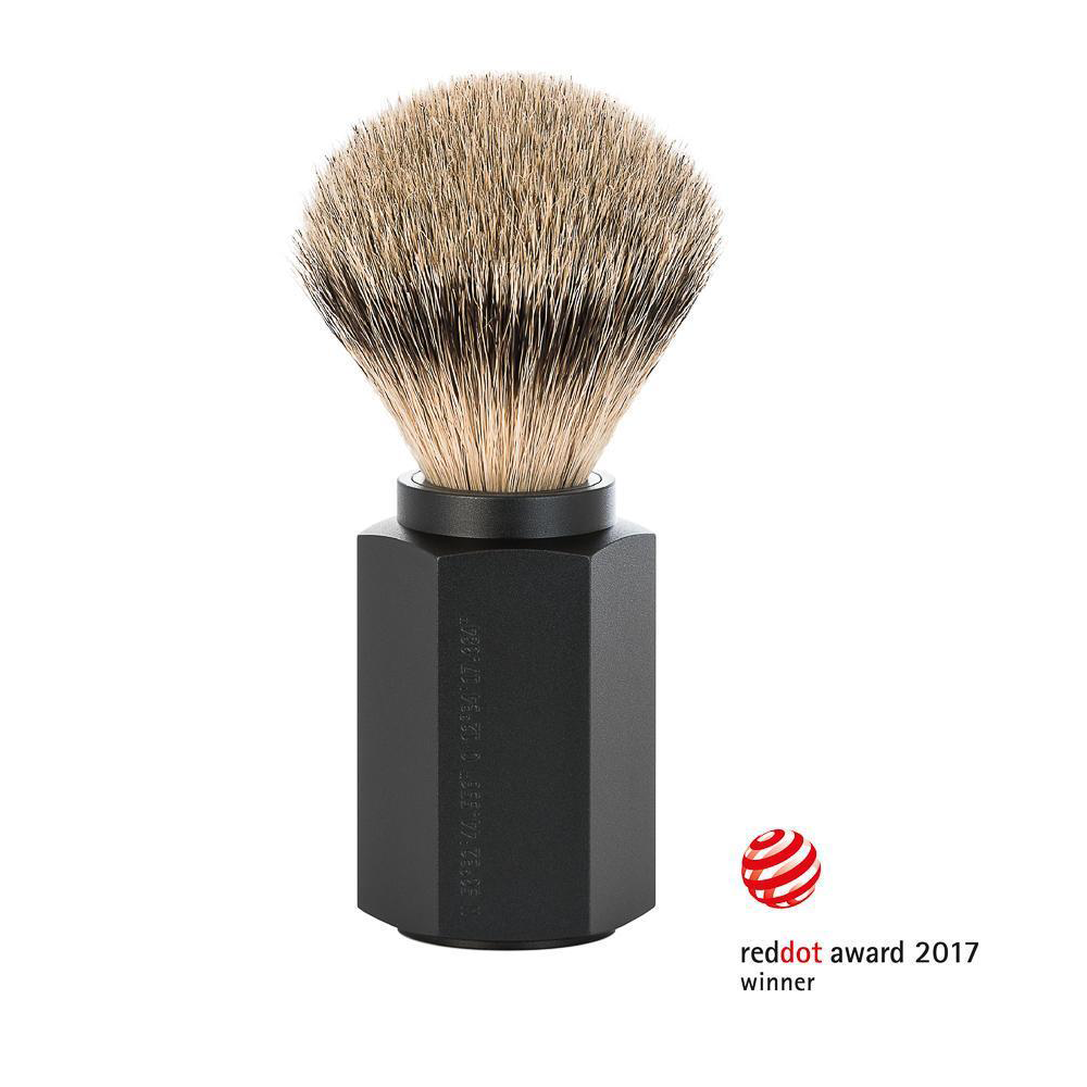 Muhle Hexagon 091MHXGGRAPHITE Graphite Silvertip Badger Shaving Brush