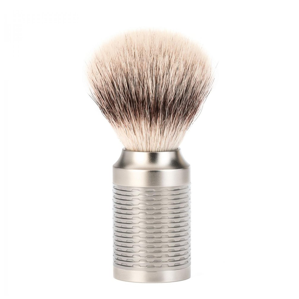 Muhle Rocca 31M94 Pure Matt Stainless Steel Silvertip Fiber Shaving Brush