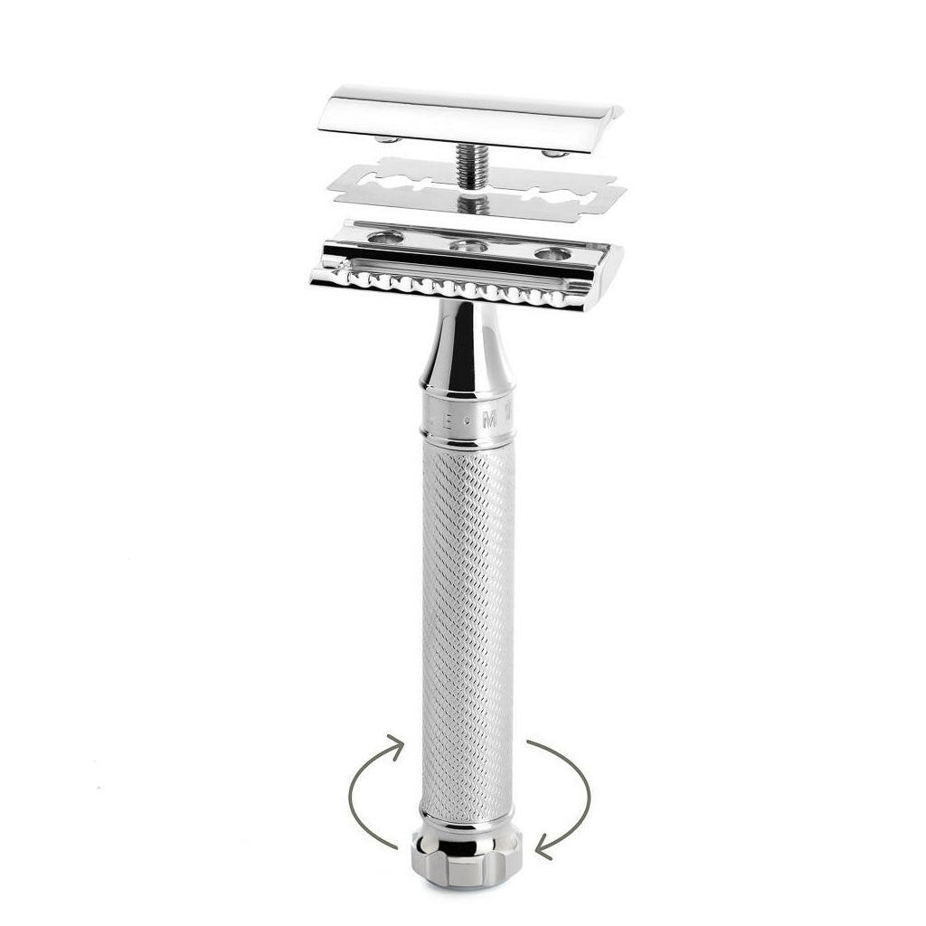 Muhle Traditional Chrome Twist Safety Razor Closed Comb