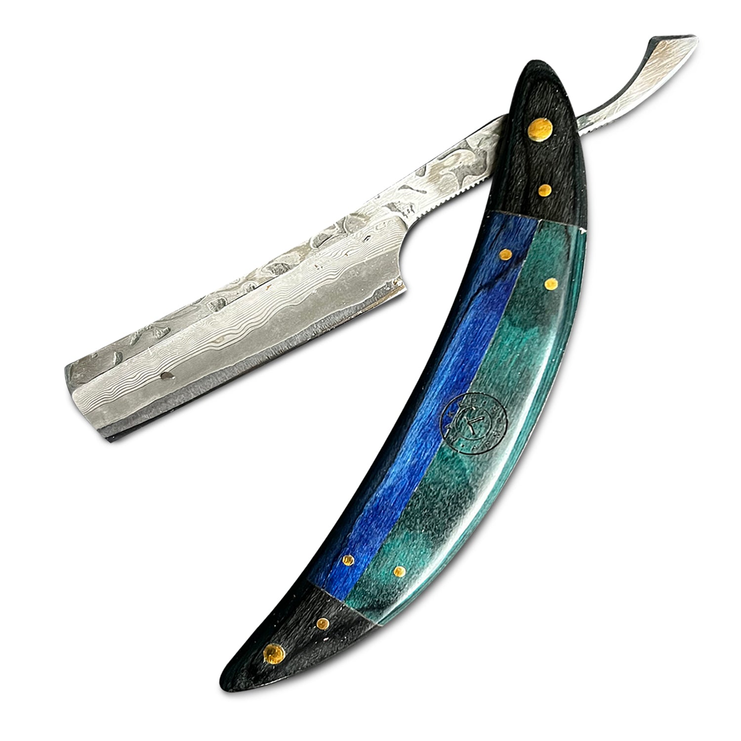 Naked Armor Esclabor Damascus 7 Piece Straight Razor Kit.