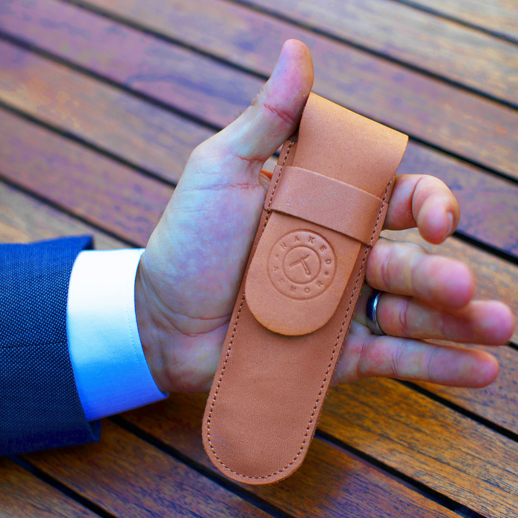 Naked Armor Gaheris Straight Razor 7/8&quot; Mahogany Wood Japanese Steel.