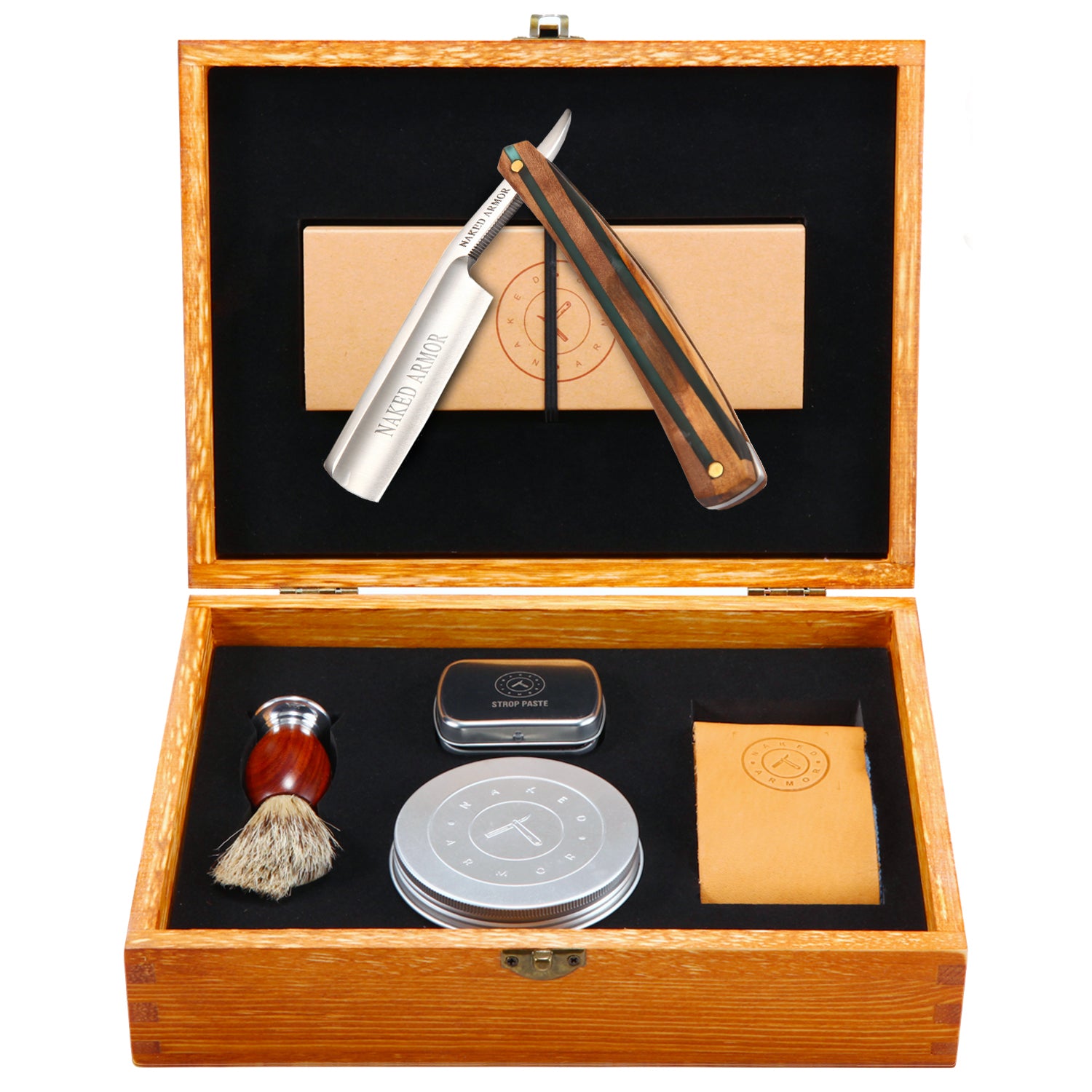 Naked Armor Lac 7 Piece Straight Razor Kit.