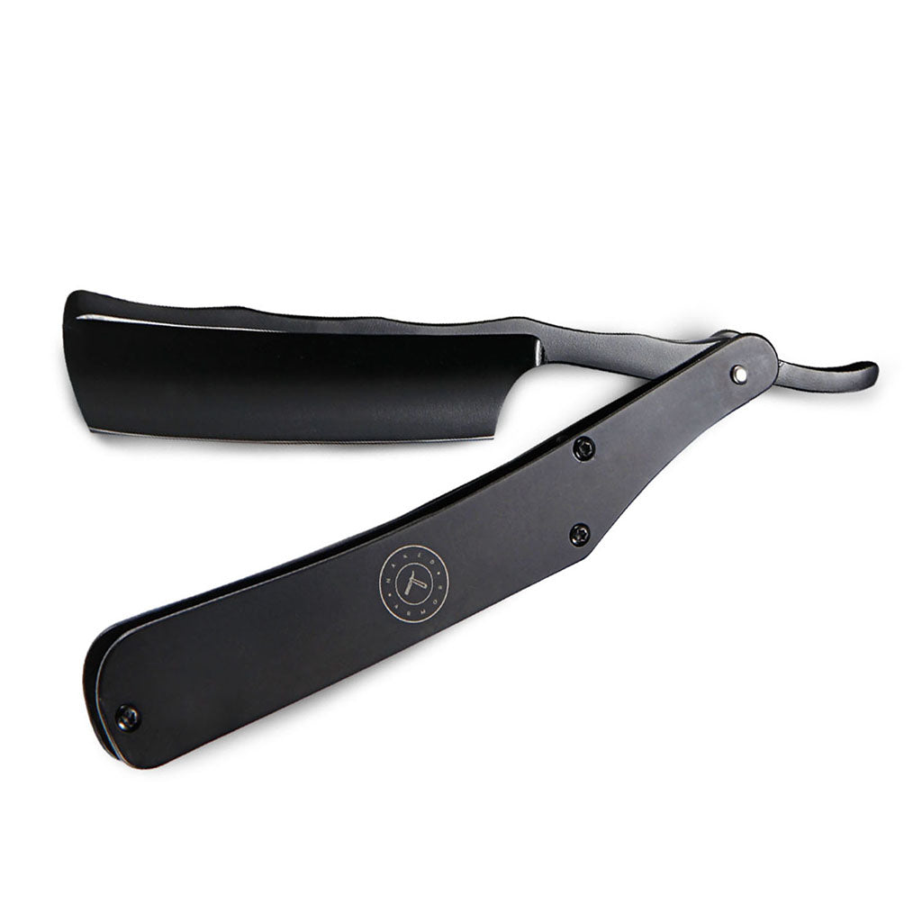 Naked Armor Lancelot Straight Razor 7/8" Black Round Point Japanese Stainless Steel.