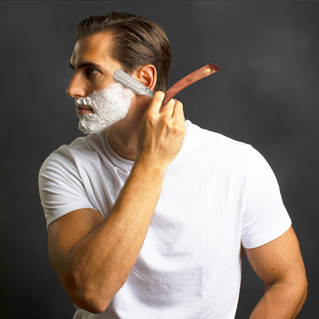 Naked Armor Morholt Shavette Mahogany Wood Stainless Steel Shoulder and Tang.