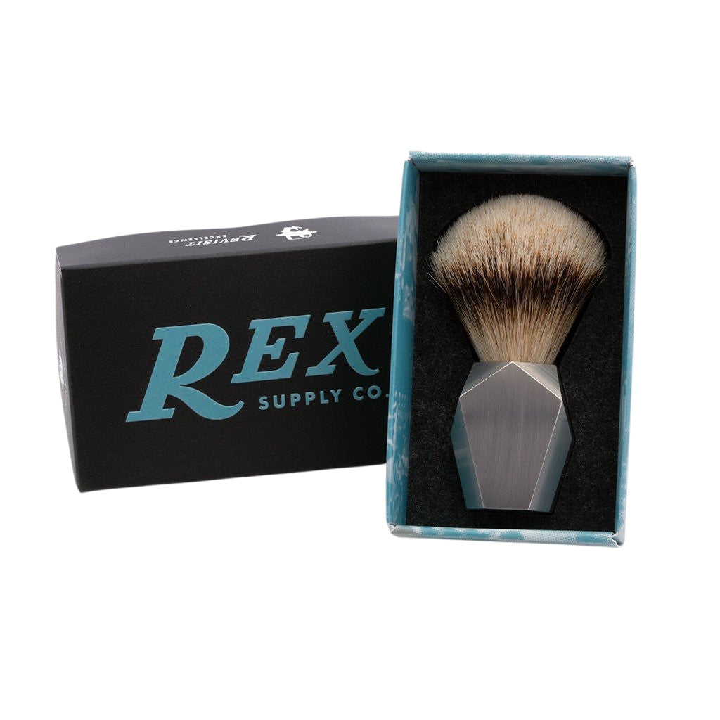 Rex Supply Co. Deco Stainless Silvertip Shaving Brush
