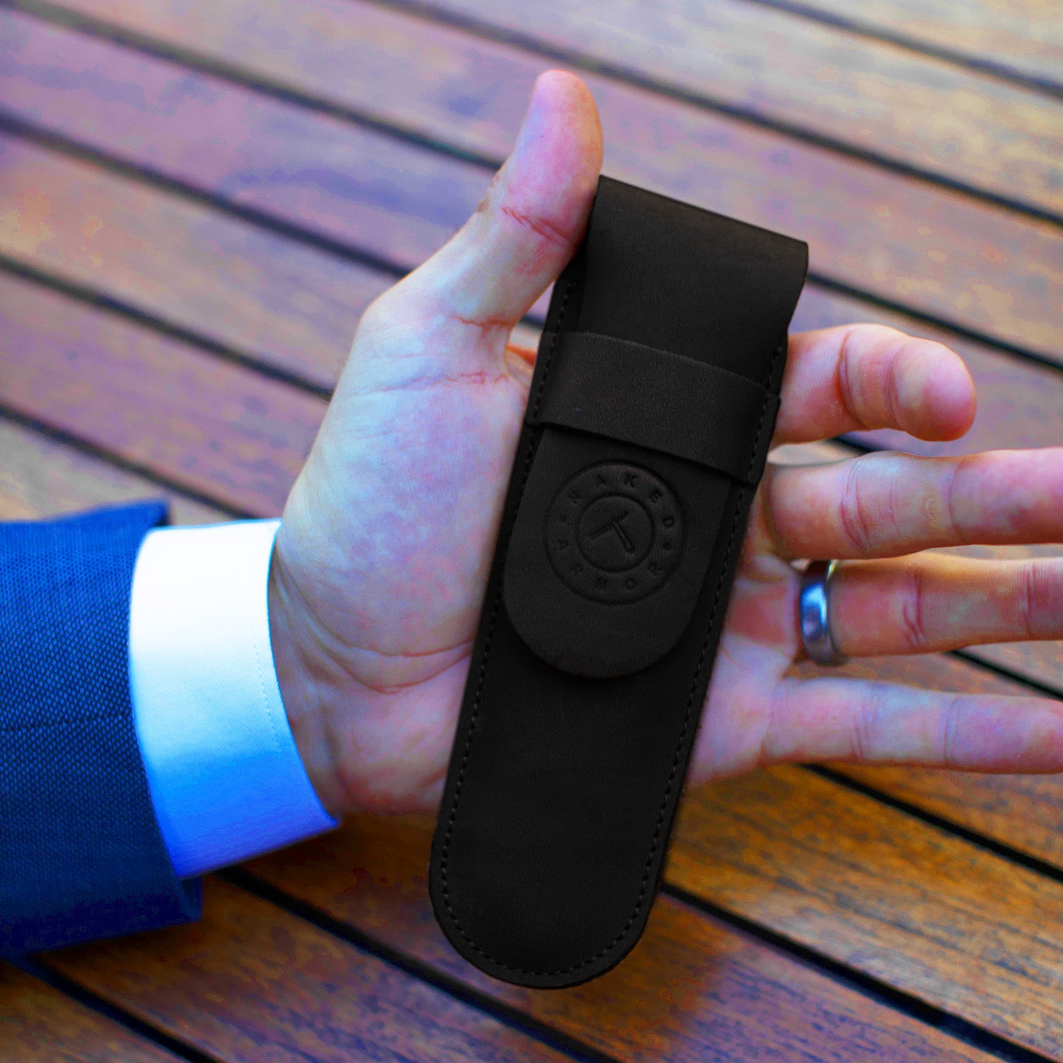 Naked Armor Solomon Straight Razor 7/8&quot; Black Algum Wood Japanese Steel.