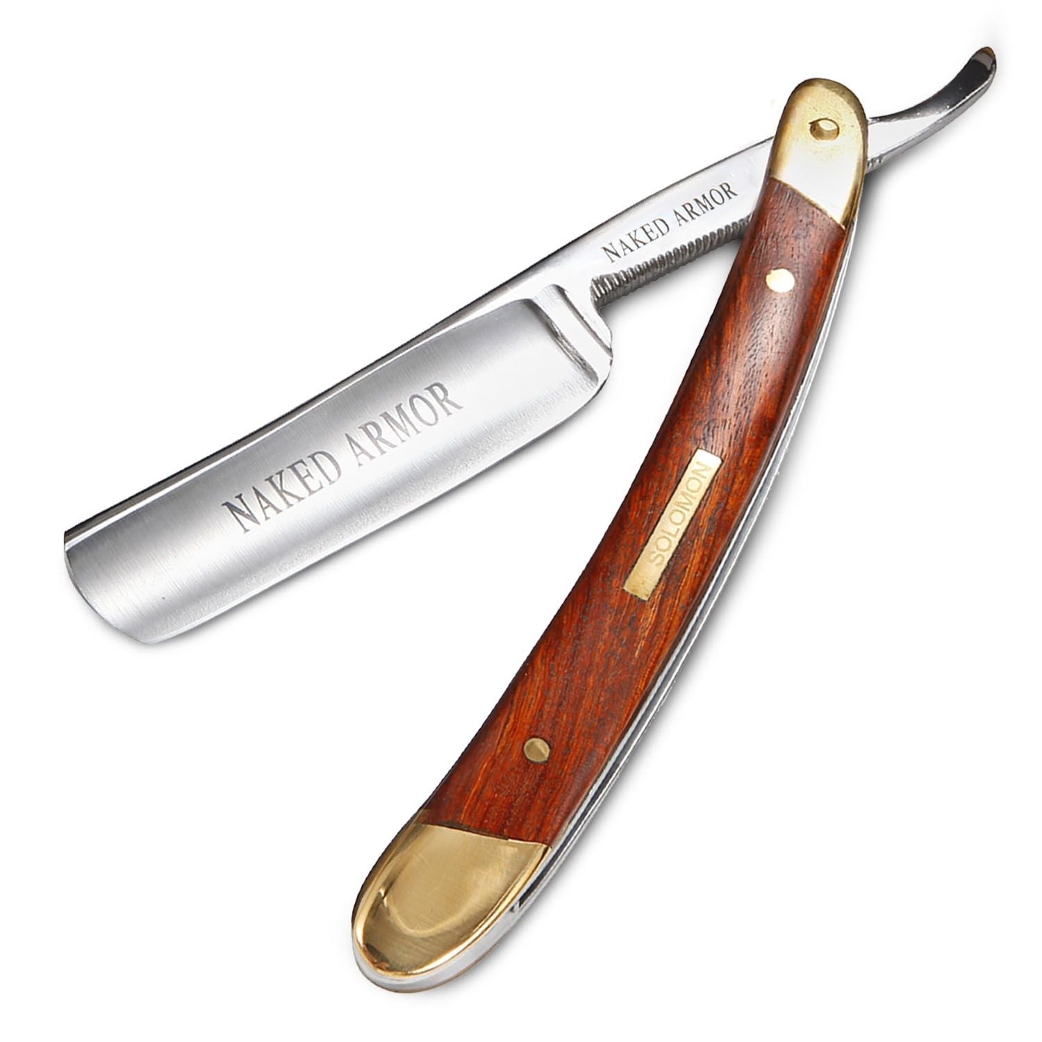 Naked Armor Solomon 7 Piece Straight Razor Kit 7/8 Brown.