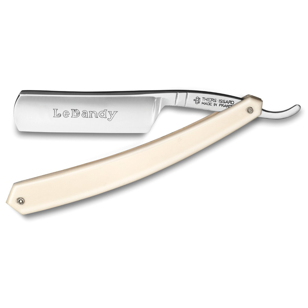 Thiers Issard &#39;Le Dandy&#39; Straight Razor 5/8&quot; White Resin Carbon Steel