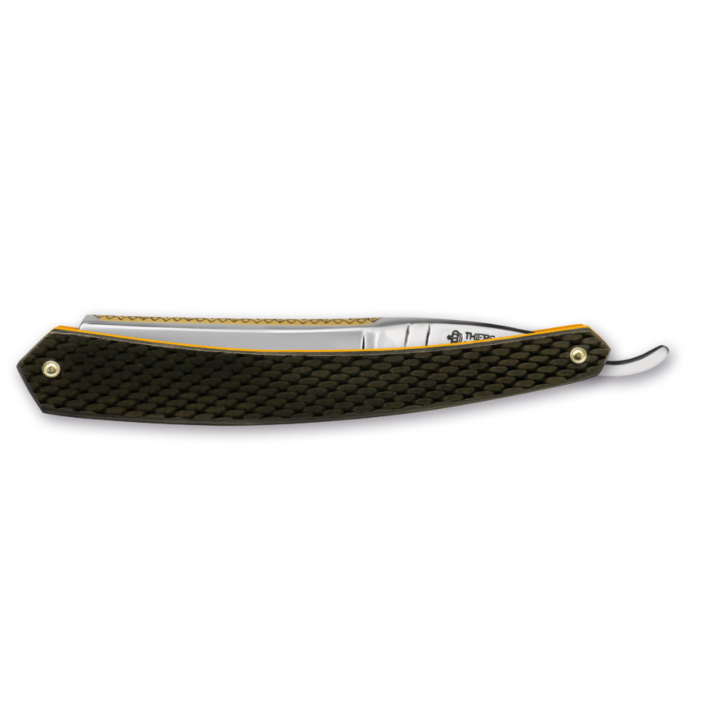 Thiers Issard Fleur De Lys Straight Razor 5/8&quot; Carbon Fiber Carbon Steel.