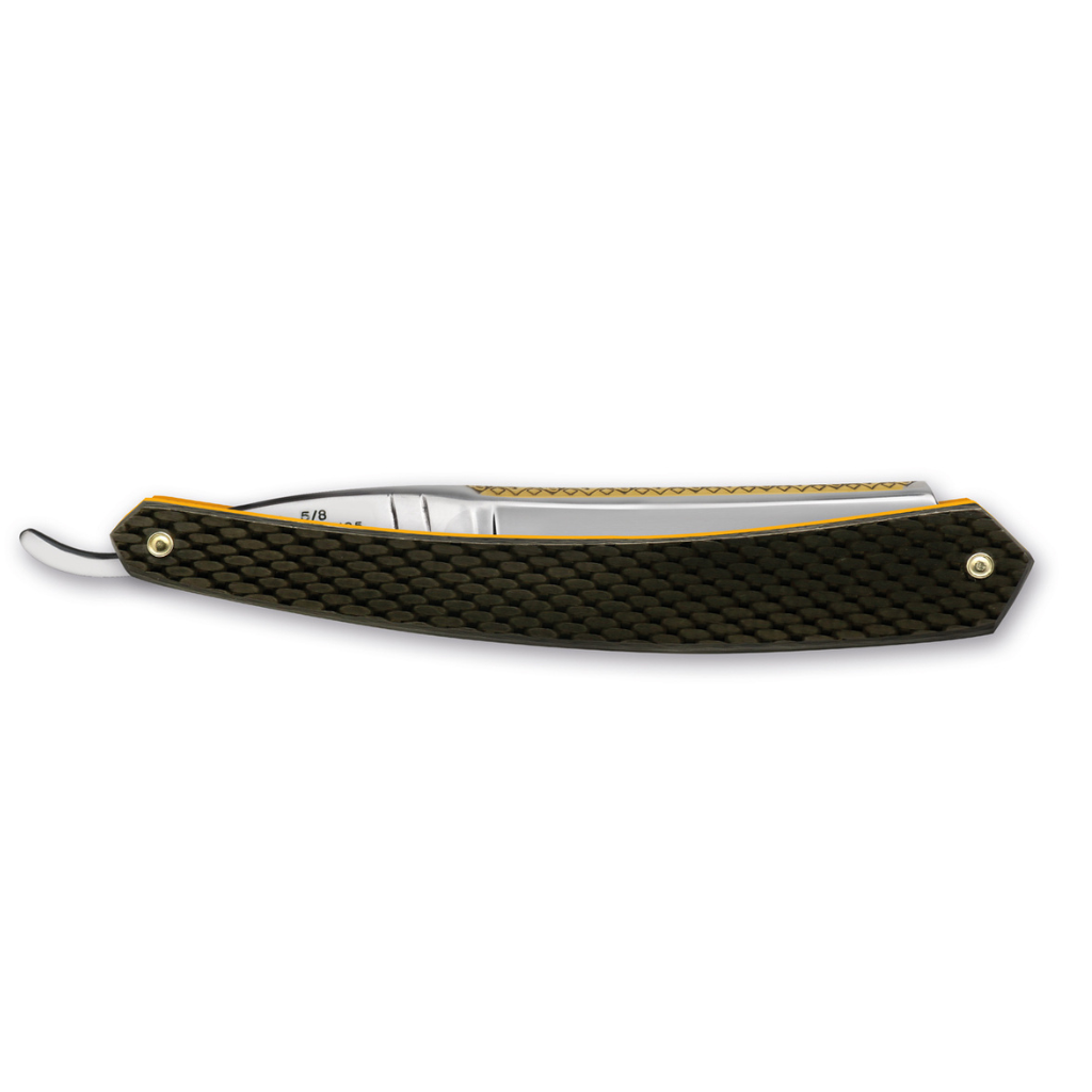 Thiers Issard Fleur De Lys Straight Razor 5/8&quot; Carbon Fiber Carbon Steel.